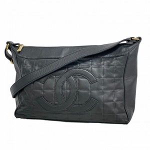 Chanel Chocobar Shoulder Bag, Lambskin, Black, Women's